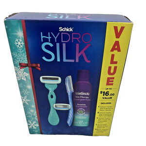 Schick Hydro Silk 5 Sensitive Razor Set- Skintimate 7oz Shave Gel Gift Bundle